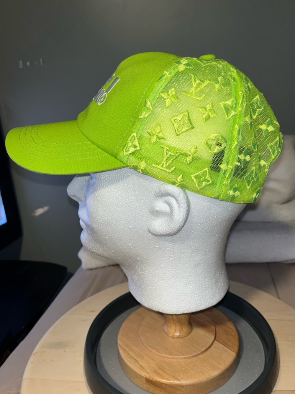 Louis Vuitton Hat Everyday LV Embroidered Green Mesh Monogram Cap VIRGIL ABLOH - Picture 2 of 8